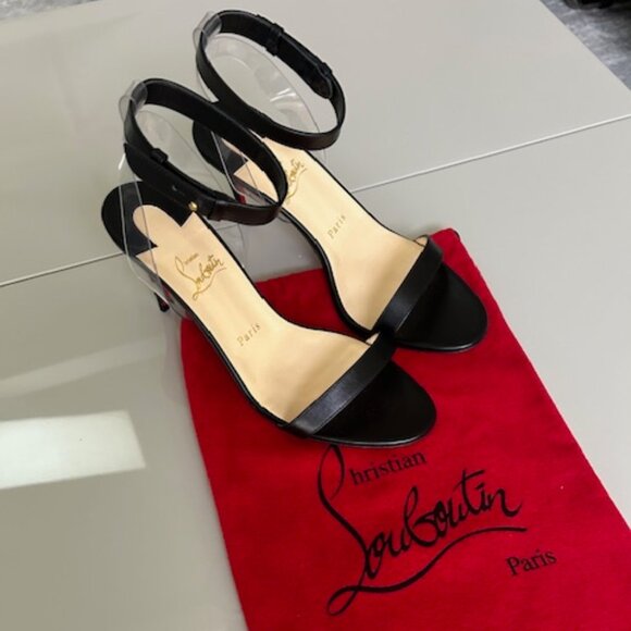 85mm Louboutin Jonatina NEW CHRISTIAN LOUBOUTIN Jonatina Black/PVC